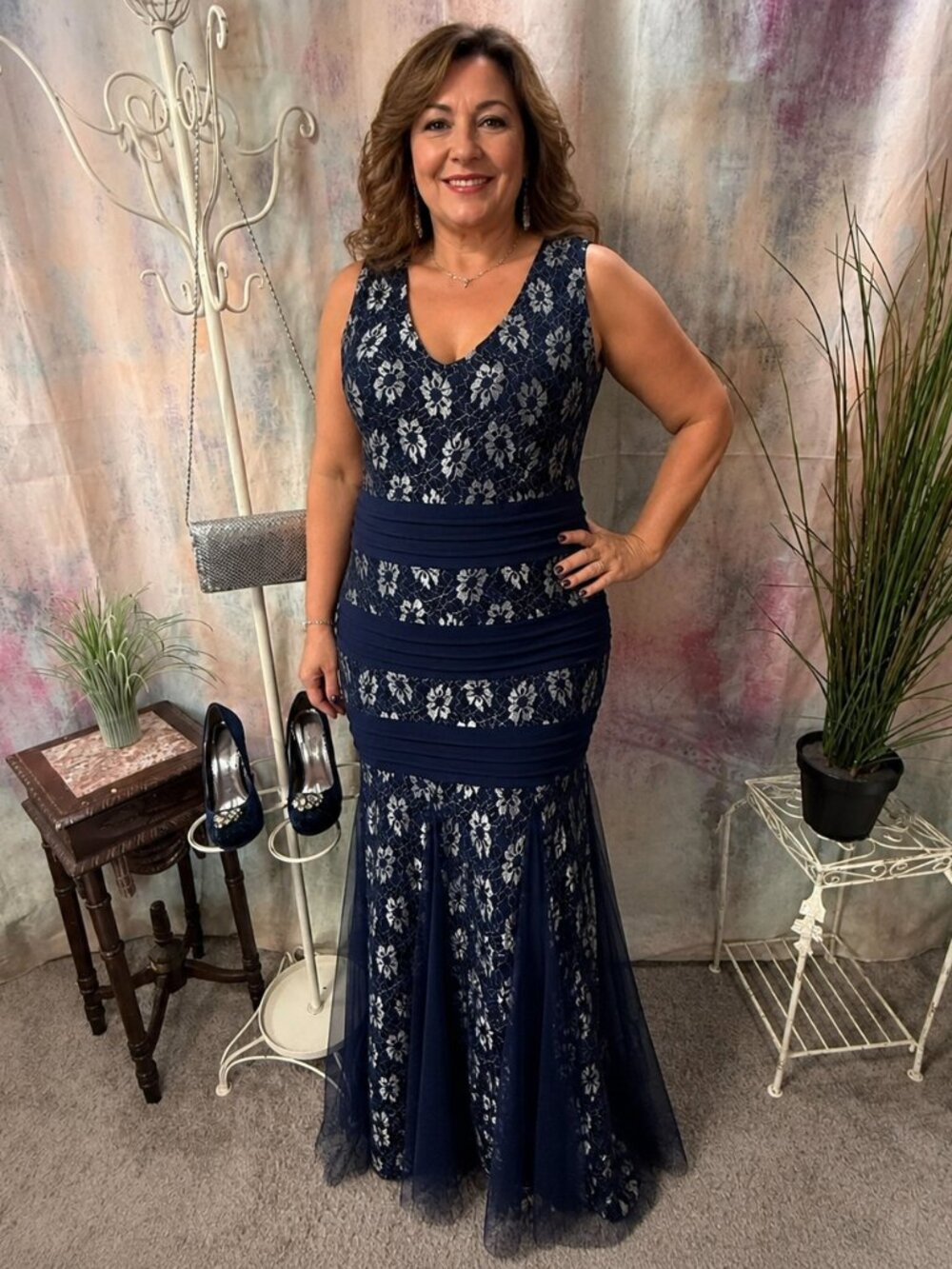 candalite blue dress Lace Fit & Flare Navy Blue/ Silver Formal -… colour: Black Strapless Black Prom Dress Size:30/32 Questions?